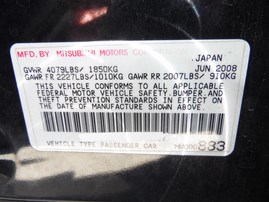 2009 MITSUBISHI LANCER GTS BLACK 2.4 MT 2WD 203972